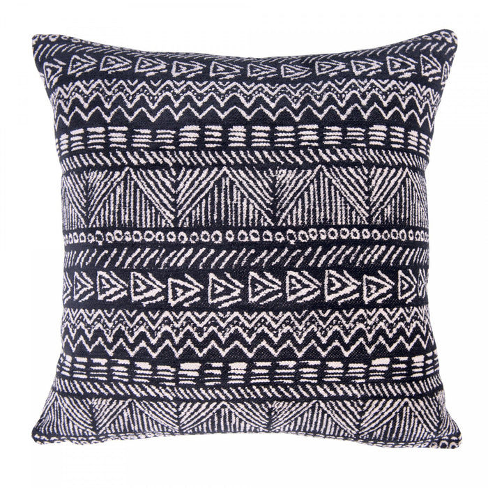 Isabella 18-inch Chenille Modern Geometric  Decorative Throw Pillow  Black/ivory Chenille Reversible Decor Throw Cushion 