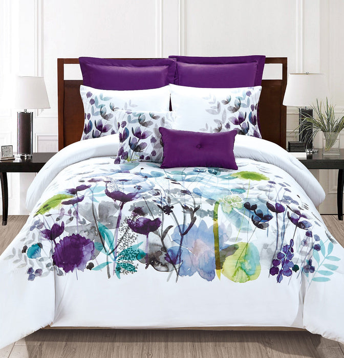 Bliss 7-Piece Queen Comforter Set - Multi-Colour