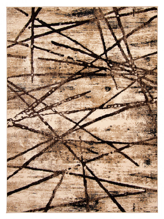 Cherokee Chocolate, Gold Area Rug - 5'3\" X 7'3\" 