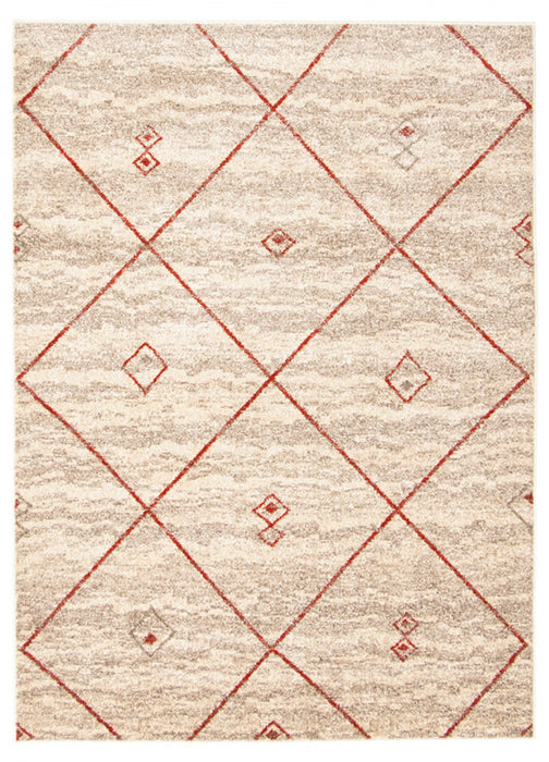 Grande Ivory/Red6'7\" X 9'6\" Area Rug