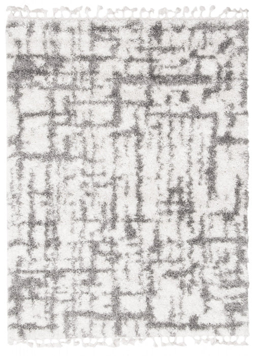 Helma Urban Cream, Light Grey Shag 5'3\" X 7'3\" Area Rug