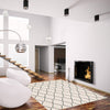 August White-Navy 6'7\" x 9'6\" Area Rug