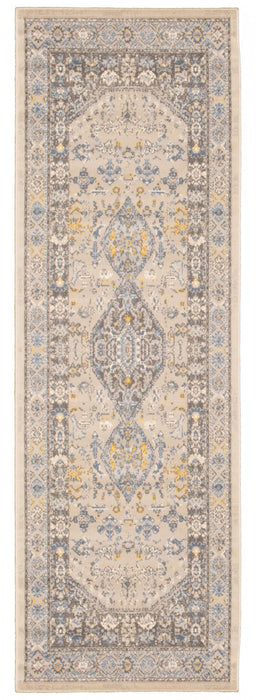 Sabra Blue Area Rug - 2'7\" x 8'0\"