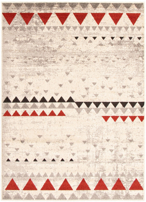 Raja Ivory-Red Area Rug - 3'11\" x 5'7\"