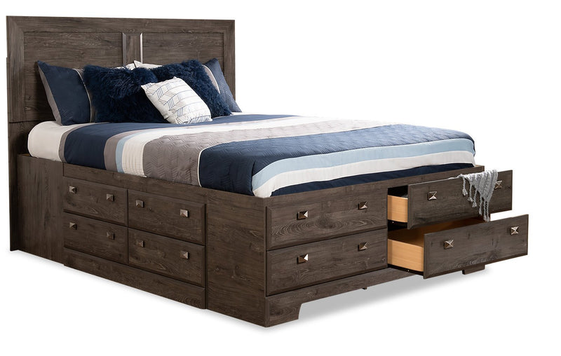 Yorkdale Queen Storage Bed - Grey