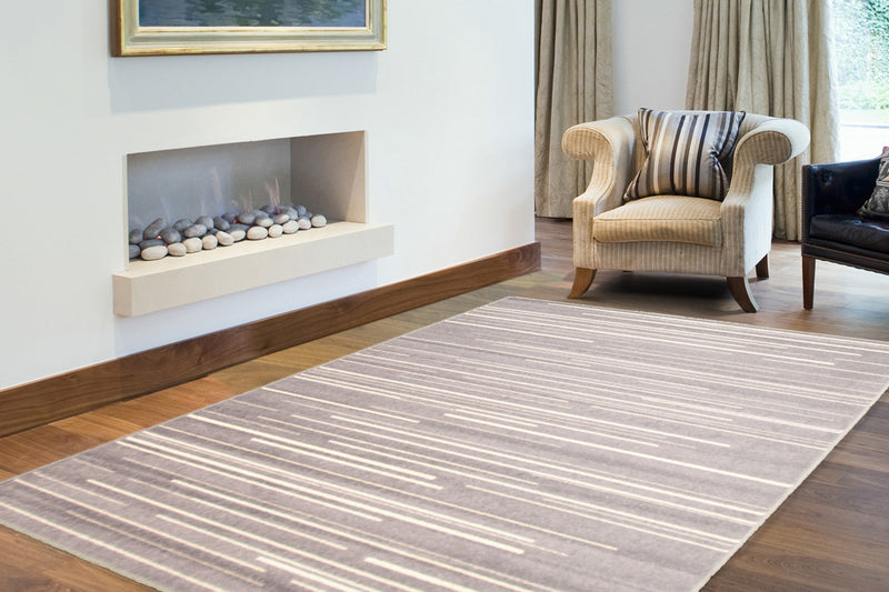 Faith Silver-Cream Area Rug - 3'11\" x 5'7\"