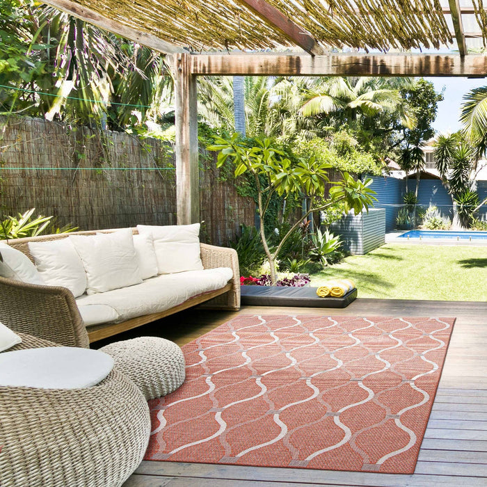 Neisha Abstract Coral Rug 6'7\" X 9'6\" Area Rug