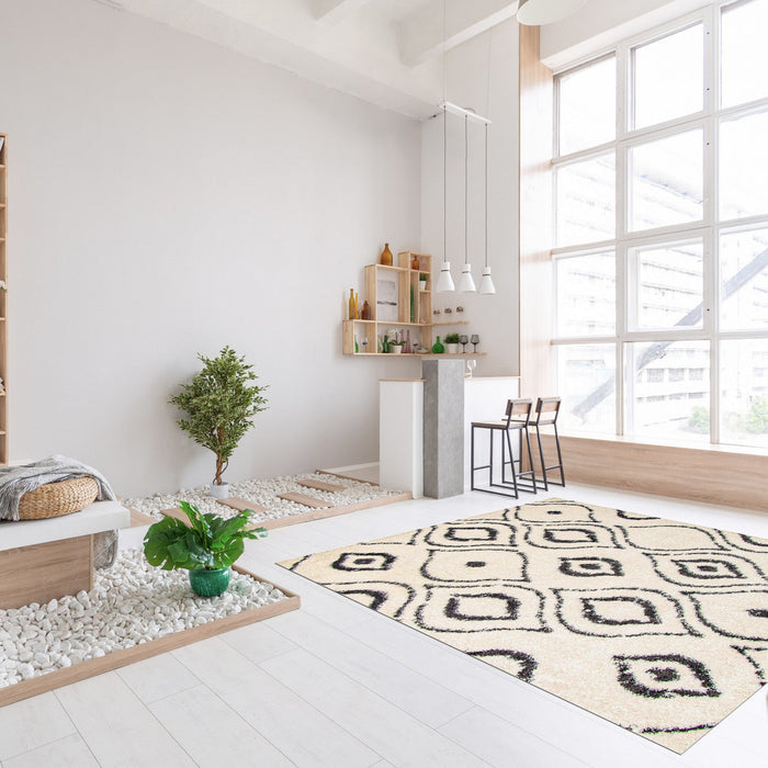 Gael Ivory Shag 3'11\" x 6'0\" Area Rug