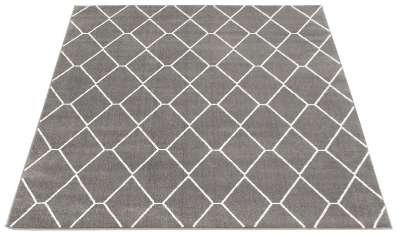 August Dark Grey-White 6'7\" x 9'6\" Area Rug