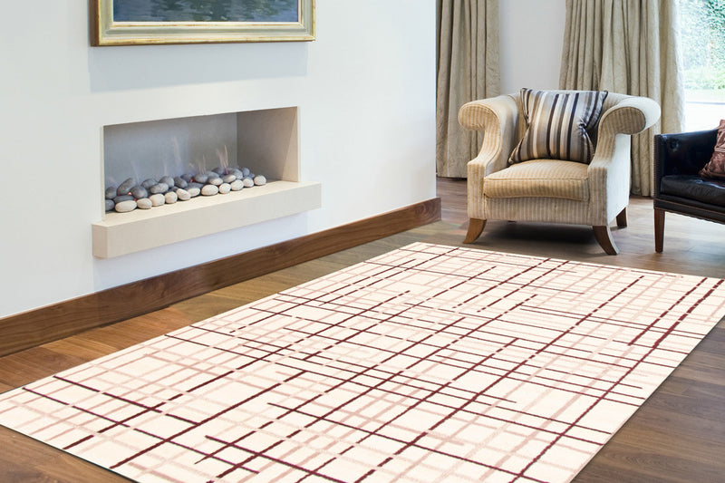 Taite Cream-Bordeaux Area Rug - 7'10\" x 10'2\"