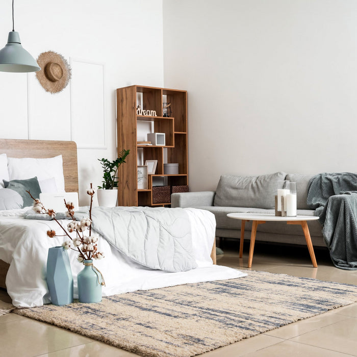 Kei Cream/Light Blue Area Rug - 6'7\" x 9'6\"