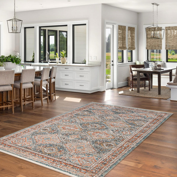 Leandra Copper/blue Rug 3'11\" X 5'11\" Area Rug