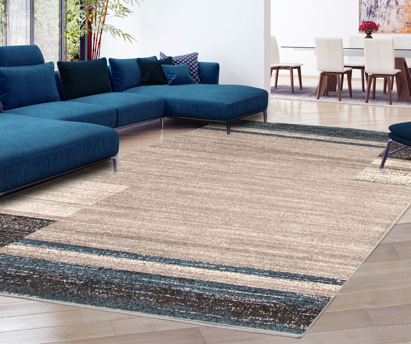 Aya Grey-Blue Area Rug - 5'3\" x 7'3\"