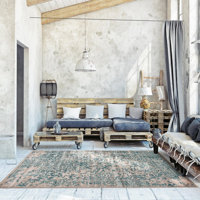 Corinne Aqua 5'3\" x 7'7\" Area Rug