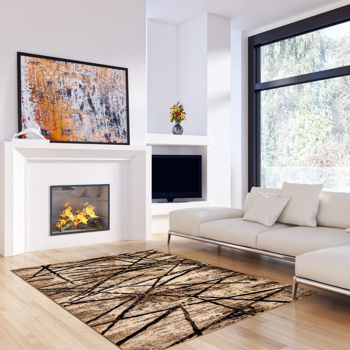 Cherokee Chocolate, Gold Area Rug - 7'10\" X 10'2\" 