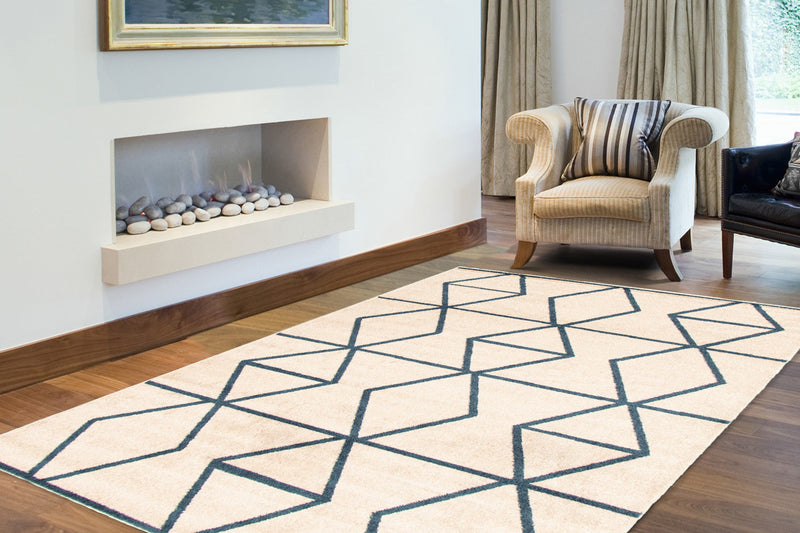Anandi Ivory-Blue Area Rug - 5'3\" x 7'3\"