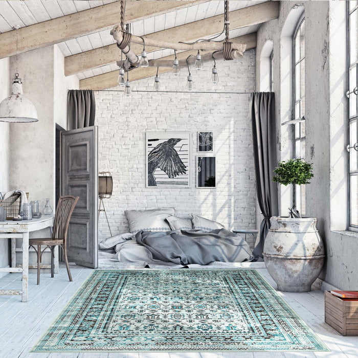 Awena Aqua 5'3\" x 7'7\" Area Rug