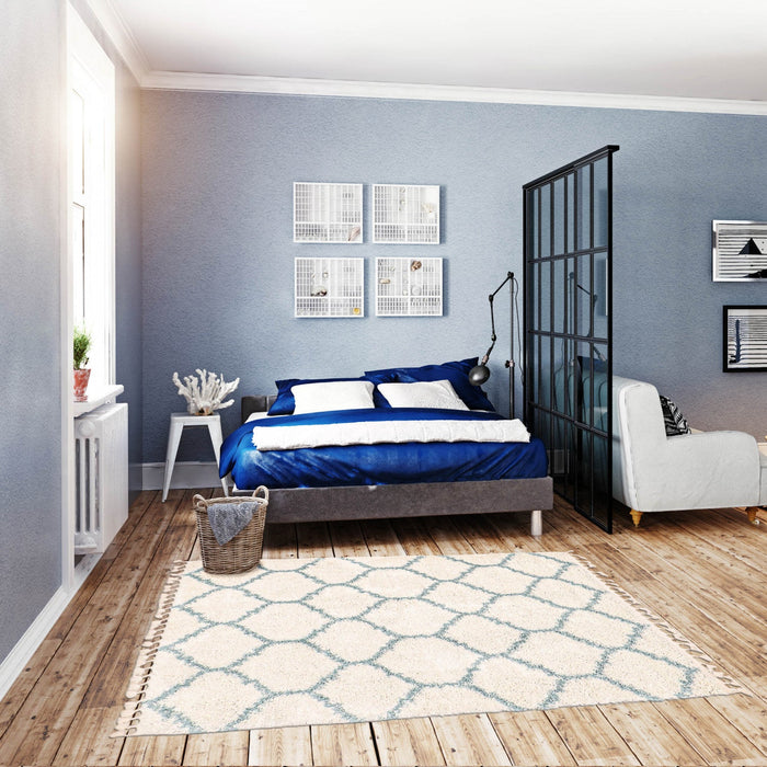 Helma Trellis Cream Shag 8'0\" X 10'0\" Area Rug
