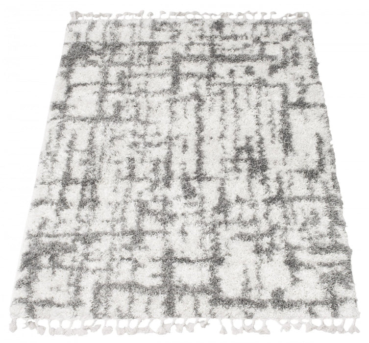 Helma Urban Cream, Light Grey Shag 3'11\" X 5'11\" Area Rug