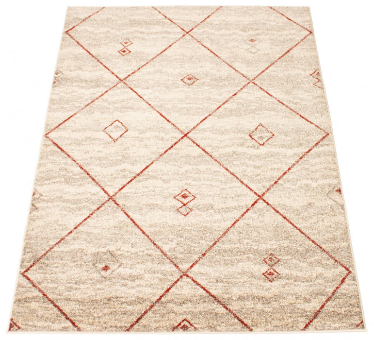 Grande Ivory/Red6'7\" X 9'6\" Area Rug