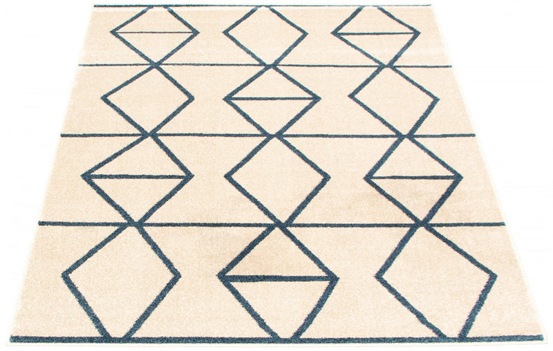 Anandi Ivory-Blue Area Rug - 7'10\" x 10'2\"