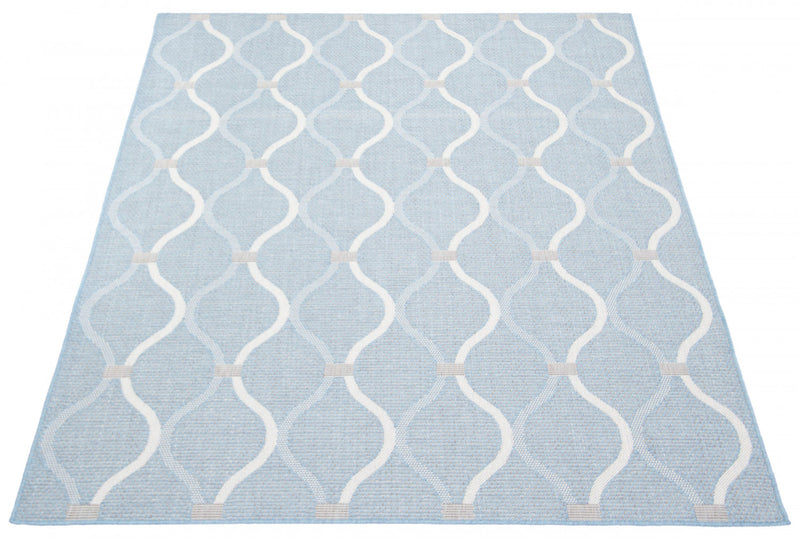 Neisha Abstract Light Blue Rug 6'7\" X 9'6\" Area Rug