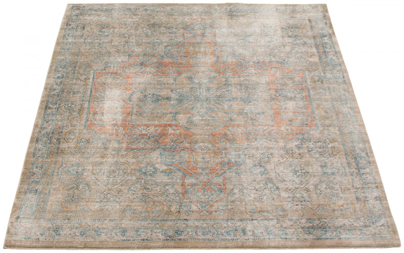 Baina Heriz Beige Area Rug - 5'3\" x 6'7\"