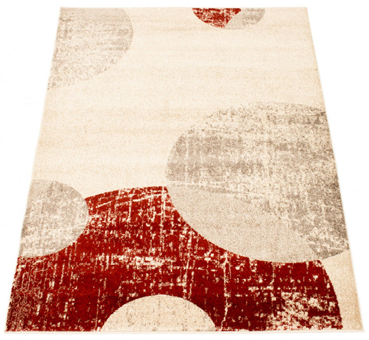 Ellegance Ivory / Red 3'11\" x 5'7\" Area Rug