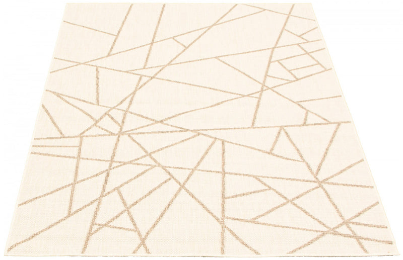 Sadie Abstract Champagne-Taupe Area Rug - 5'3\" x 7'7\"