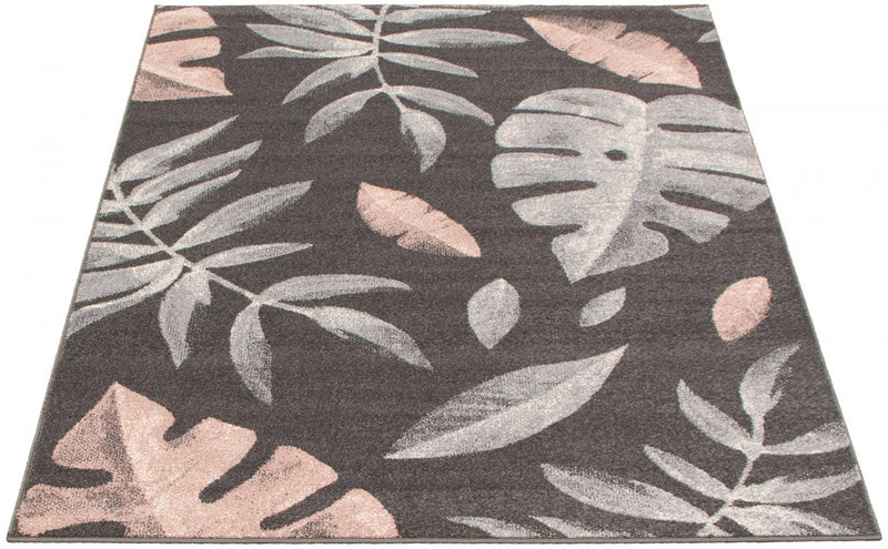 Palta Anthracite-Rose Area Rug - 3'11\" x 5'7\"