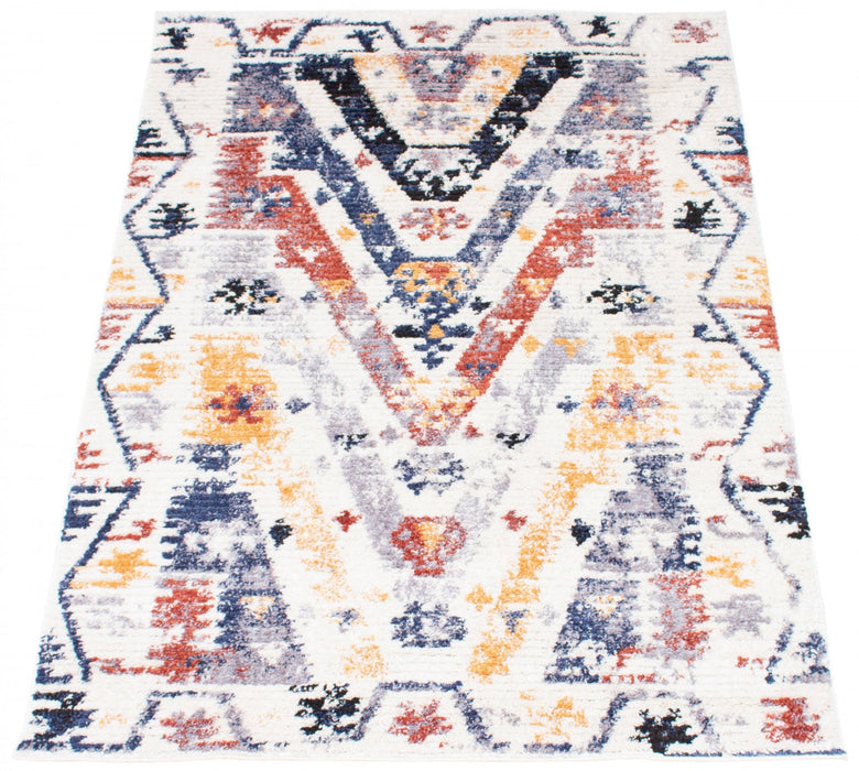 Paloma Quashqai White Area Rug - 3'11\" x 5'11\"