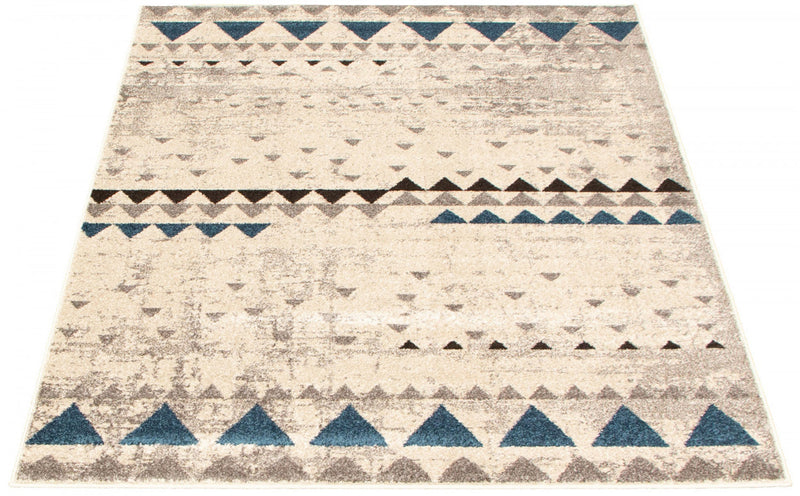 Raja Ivory-Blue Area Rug - 7'10\" x 10'2\"