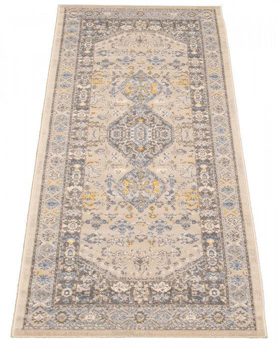 Sabra Blue Area Rug - 2'7\" x 8'0\"