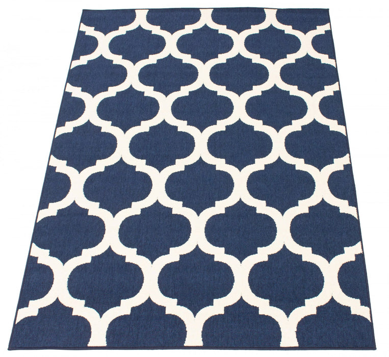 Sophie Ivory-Navy Area Rug - 6'7\" x 9'6\"