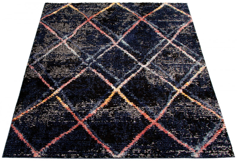 Makondo Abstract Navy Blue Area Rug - 5'3\" x 7'3\"