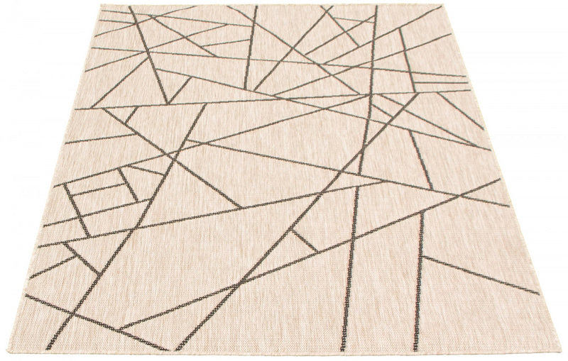 Sadie Abstract Silver-Black Area Rug - 7'10\" x 10'2\"