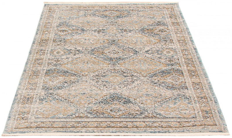 Leandra Taupe/blue Rug 6'7\" X 9'6\" Area Rug
