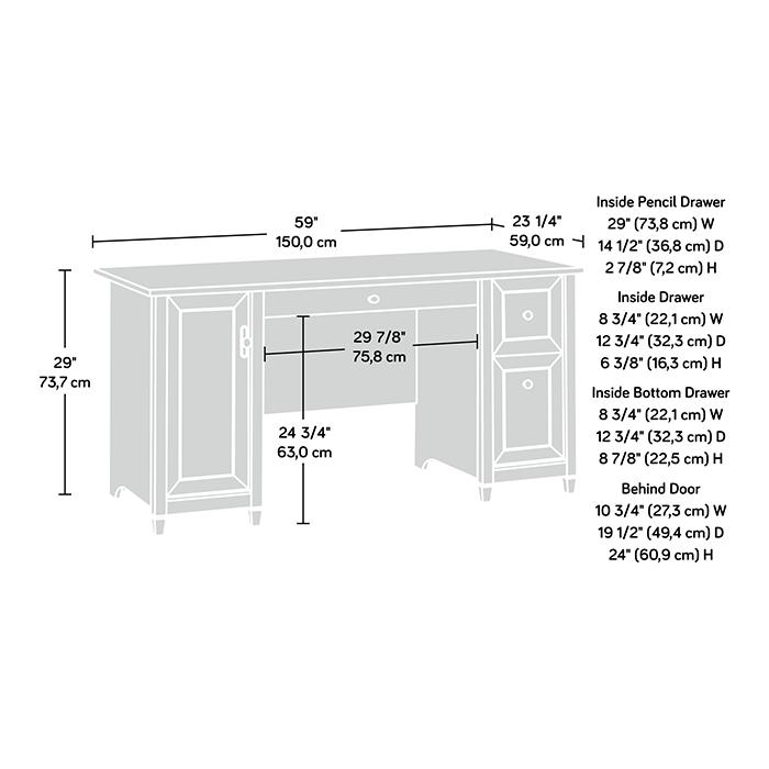 Edge Water Computer Desk - Estate Black