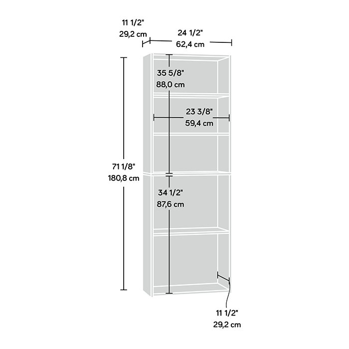 Boston 5-Shelf Bookcase