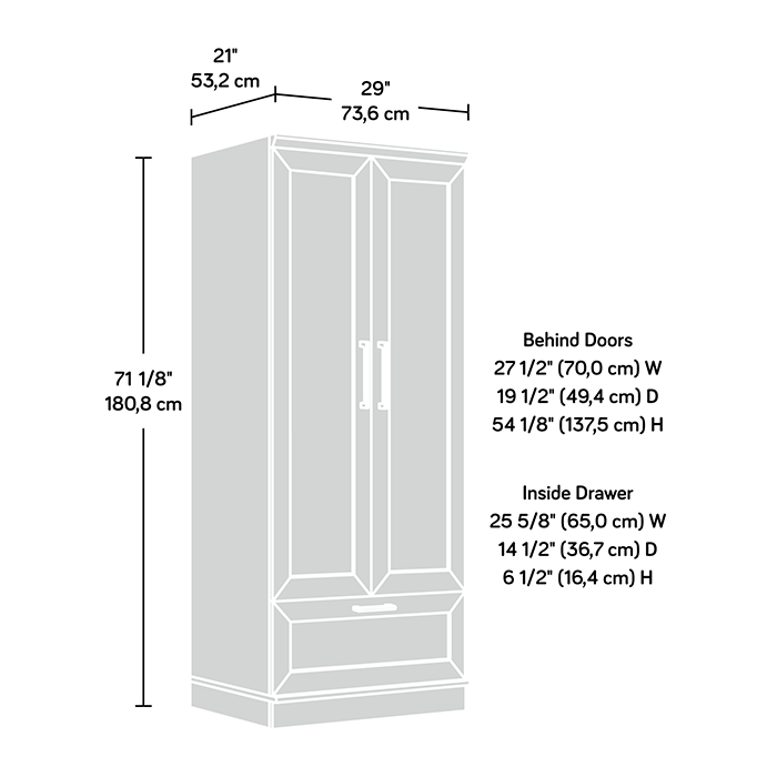 Clinton 29\" Wardrobe Cabinet - Dakota Oak