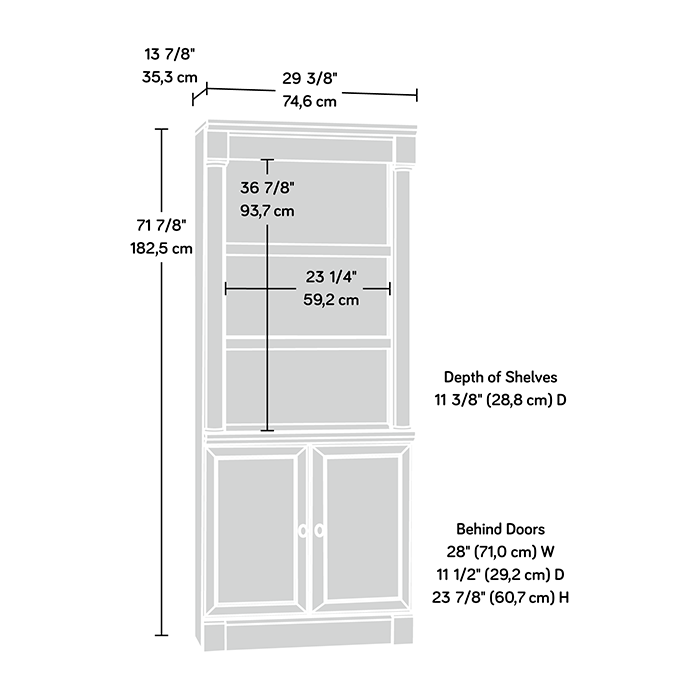 Palladia Library with Doors - Select Cherry