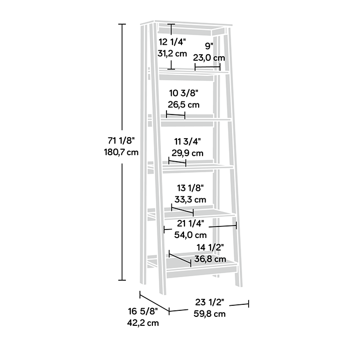 Stockbridge Bookcase with Five Shelves – Jamocha Wood