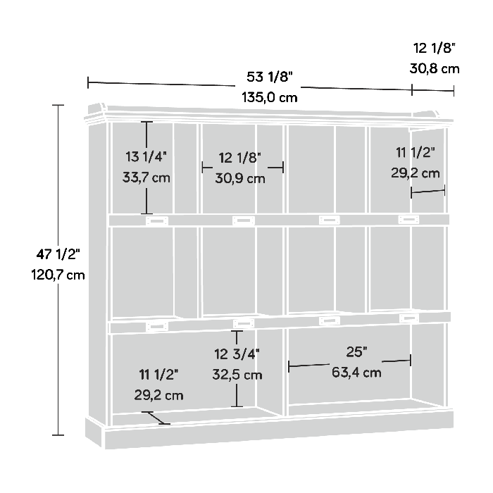 Barrister Lane Wide Bookcase - Salt Oak