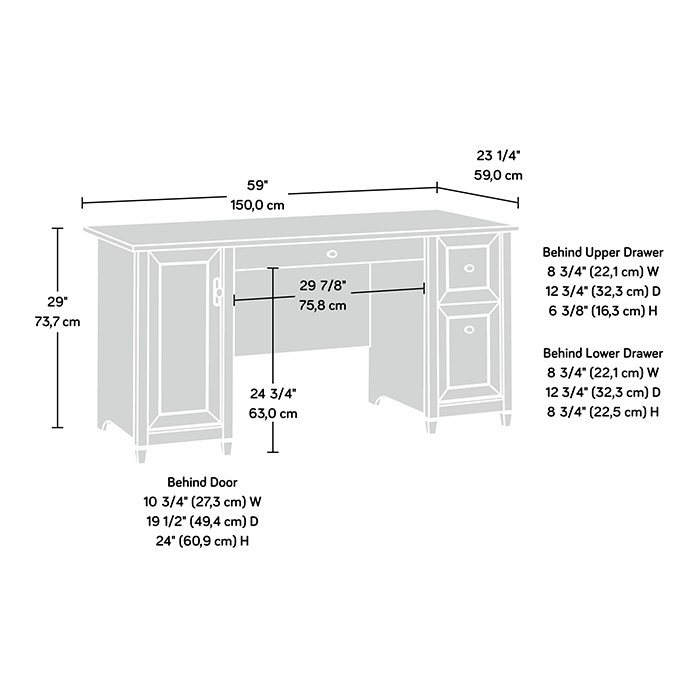 Edge Water Computer Desk - Chalked Chestnut