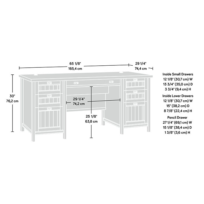 Costa Executive Desk - Chalked Chestnut