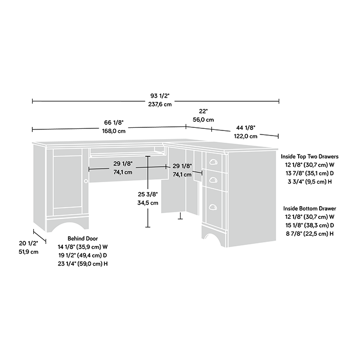 Harbor View Corner Desk - Salt Oak