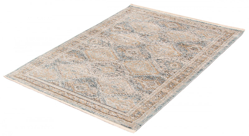 Leandra Taupe/blue Rug 6'7\" X 9'6\" Area Rug