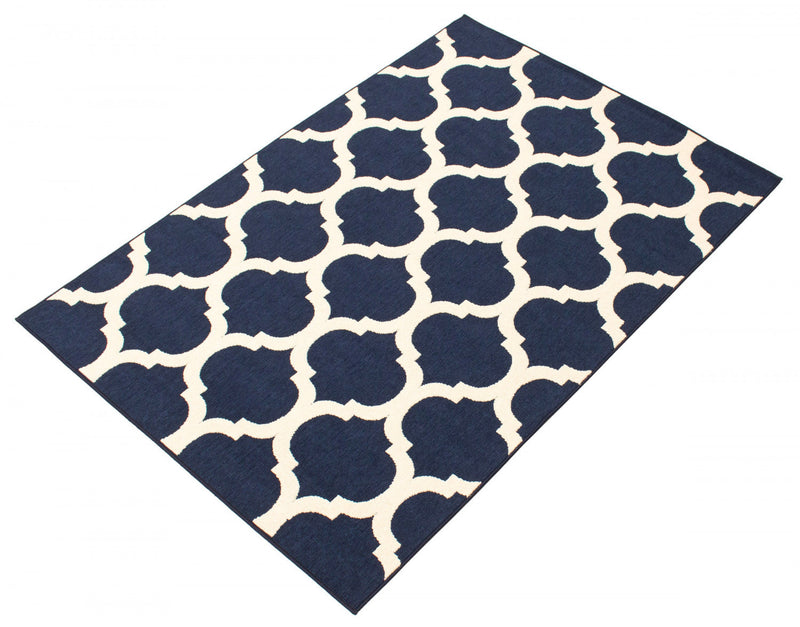 Sophie Ivory-Navy Area Rug - 6'7\" x 9'6\"
