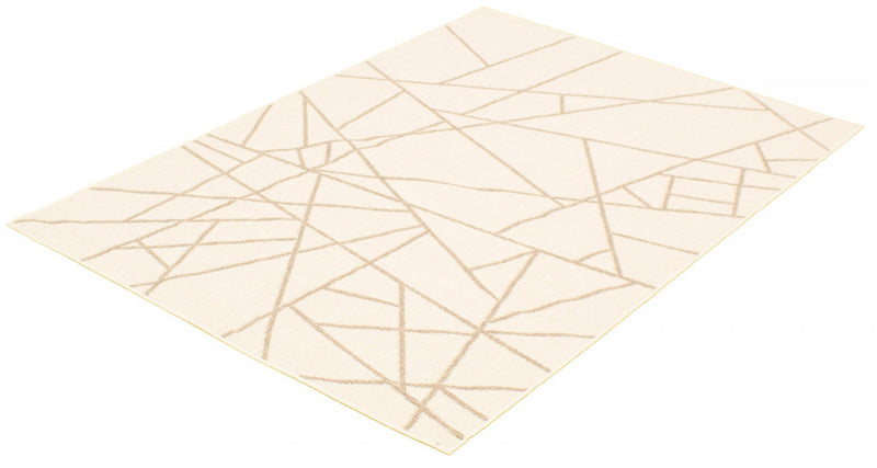 Sadie Abstract Champagne-Taupe Area Rug - 7'10\" x 10'2\"