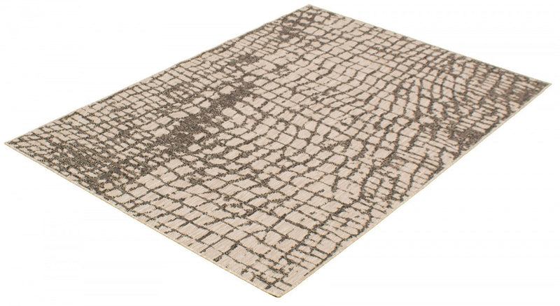 Sadie Safari Silver-Black Area Rug - 3'11\" x 5'7\"